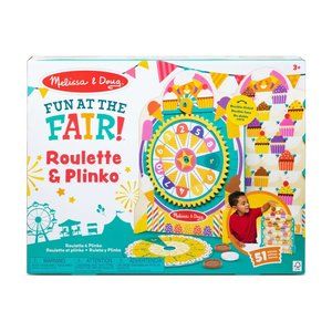 Melissa & Doug Fun at the Fair! Wooden Double-Sided Roulette & Plinko Games
